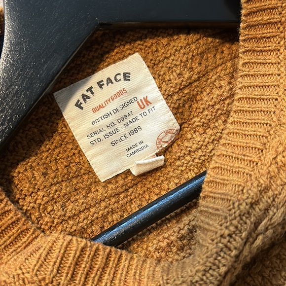 Men’s Fatface mustard knit sweater, medium. - Picture 3 of 4
